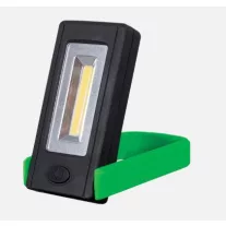   Elemes LED kézi lámpa mágnessel és rögzítő clippel zöld