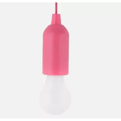Elemes izzó alakú húzókapcsolós LED lámpa pink 1W