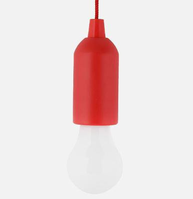 Elemes izzó alakú húzókapcsolós LED lámpa piros 1W