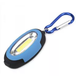 Elemes LED kézi lámpa mágnessel és karabinerrel kék