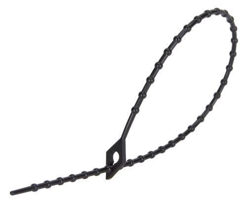 Gyöngyös nyitható kábelkötegelő 100×1,2mm, fekete