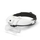 Fejpántos nagyító dupla lencsés LED világítással + lencse szett