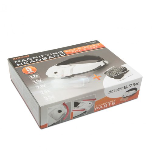 Fejpántos nagyító dupla lencsés LED világítással + lencse szett