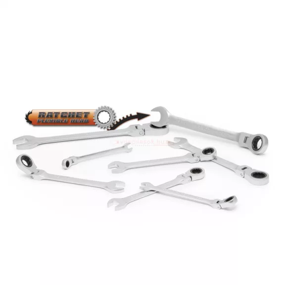 Racsnis csillag-villáskulcs készlet - 8,10,13,14,15,17,19, 21 mm - flexibilis fejjel