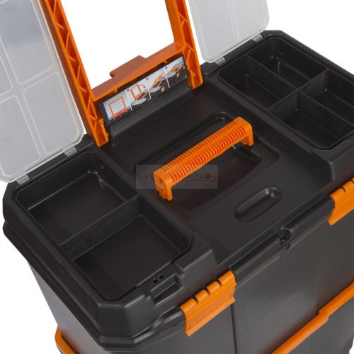 Húzható, többrészes műanyag szerszámláda 460x260x625