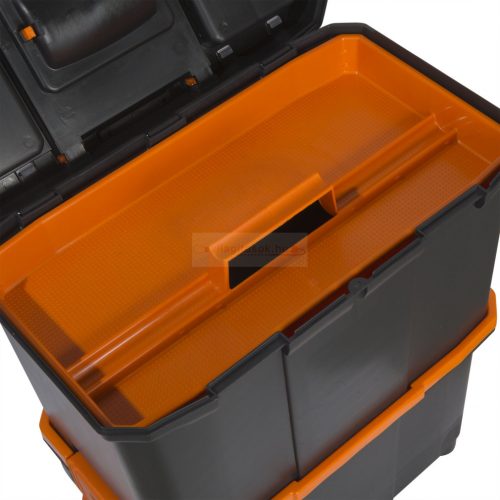 Húzható, többrészes műanyag szerszámláda 460x260x625