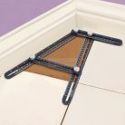 Fém négyoldalú vonalzó, szögmásoló - 31 x 18 cm