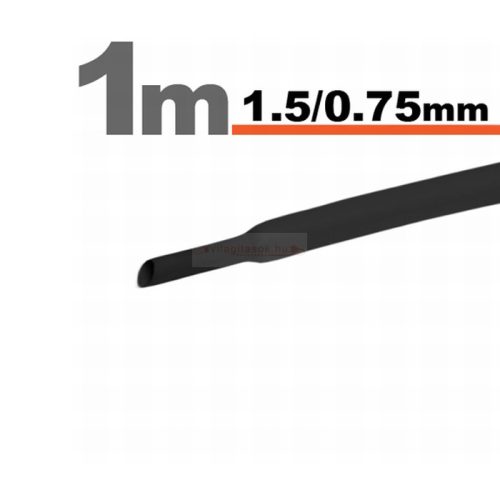 Zsugorcső 1,5mm/0,75mm fekete