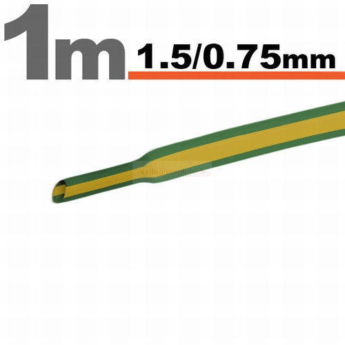 Zsugorcső 1,5mm/0,75mm zöld/sárga