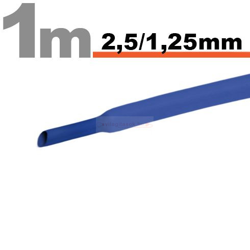 Zsugorcső 2,5mm/1,25mm kék