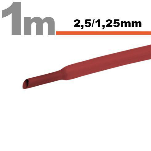 Zsugorcső 2,5mm/1,25mm piros