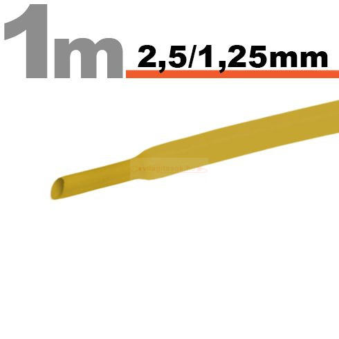 Zsugorcső 2,5mm/1,25mm sárga