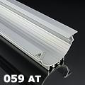 Aluminium profil eloxált 059 LED szalaghoz, átlátszó, gipszkartonba, függeszthető