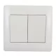 Rhyme dupla váltó kapcsoló 106+6 Fehér metál
