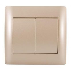 Rhyme dupla váltó kapcsoló 106+6 Pezsgő metál