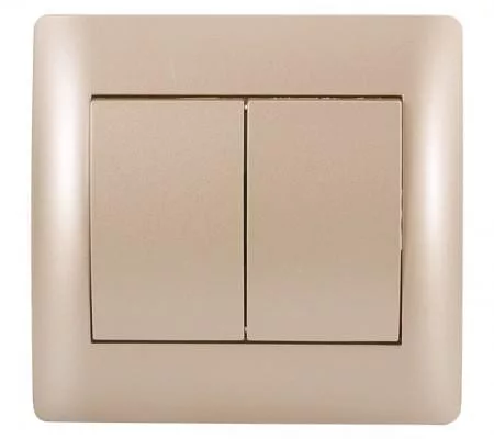 Rhyme dupla váltó kapcsoló 106+6 Pezsgő metál