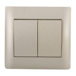 Rhyme dupla váltó kapcsoló 106+6 Szürke metál