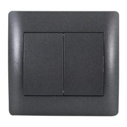 Rhyme dupla váltó kapcsoló 106+6 Grafit metál