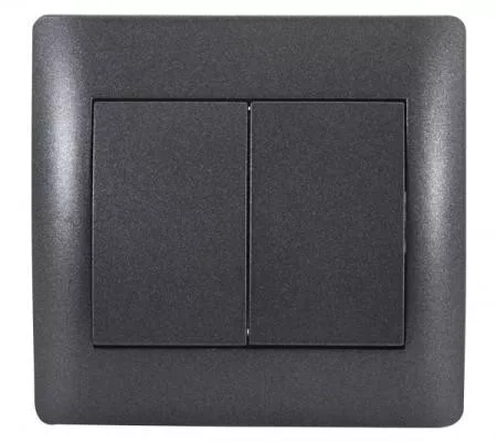 Rhyme dupla váltó kapcsoló 106+6 Grafit metál