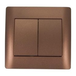 Rhyme dupla váltó kapcsoló 106+6 Kávé metál