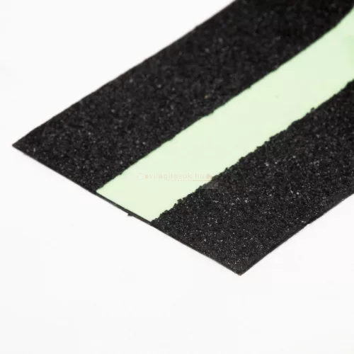 Ragasztószalag - csúszásmentes - 5 m x 50 mm - foszforeszkáló, fekete
