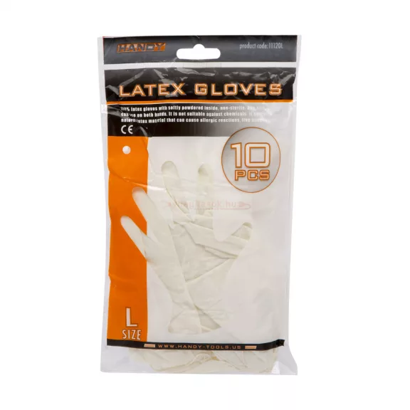 Latex kesztyű-L 10 DB/cs