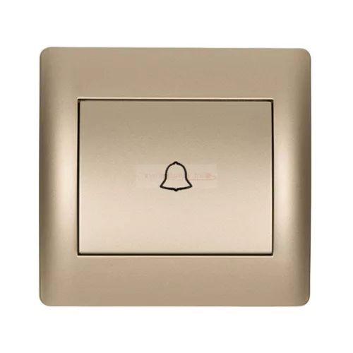 Rhyme egypólusú nyomó kapcsoló 101N csengő jellel Pezsgő metál