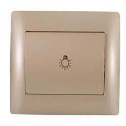   Rhyme egypólusú nyomó kapcsoló 101N lámpa jellel Pezsgő metál