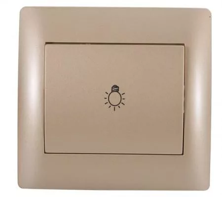 Rhyme egypólusú nyomó kapcsoló 101N lámpa jellel Pezsgő metál