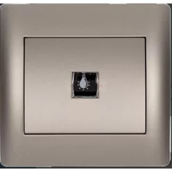   Rhyme egypólusú nyomó kapcsoló 101N lámpa jellel Szürke metál