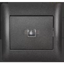   Rhyme egypólusú nyomó kapcsoló 101N lámpa jellel Grafit metál