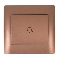   Rhyme egypólusú nyomó kapcsoló 101N csengő jellel Kávé metál