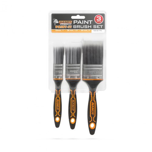 Festőecset szett, műanyag - 3 db - 1" / 1,5" / 2"