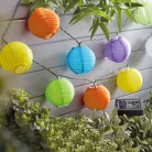 Szolár lampion 10db színes lampion, hideg fehér 3,7 m