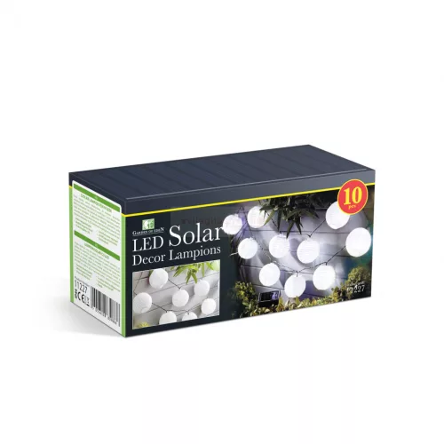 Szolár lampion 10db lampion, hideg fehér 3,7 m