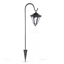   LED-es szolár lámpa - kandeláber - 80 cm - fekete - hidegfehér