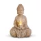 Szolár Buddha gyertyával - 1 melegfehér LED - 12,5 x 8,5 x 19 cm