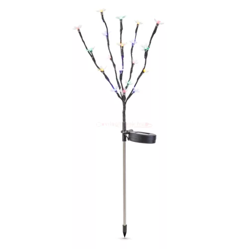 Leszúrható szolár virág - 20 színes LED - 65 cm