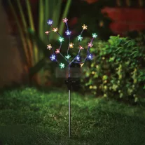 Leszúrható szolár virág - 20 színes LED - 65 cm