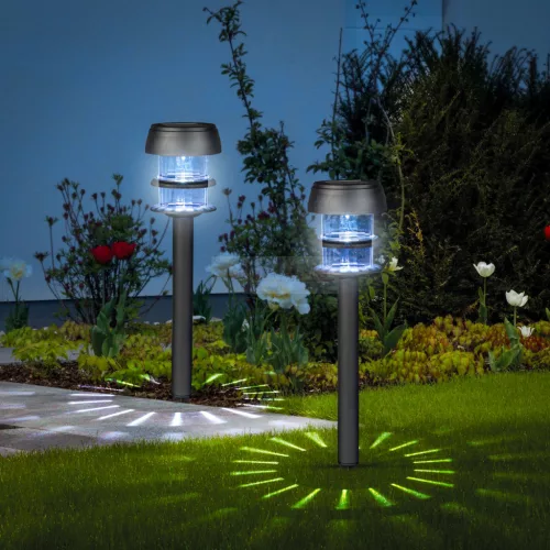 Leszúrható szolár lámpa - 1 fehér LED - 7,5 x 7,5 x 40 cm