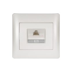 Rhyme egyes számítógép aljzat RJ45 Fehér metál