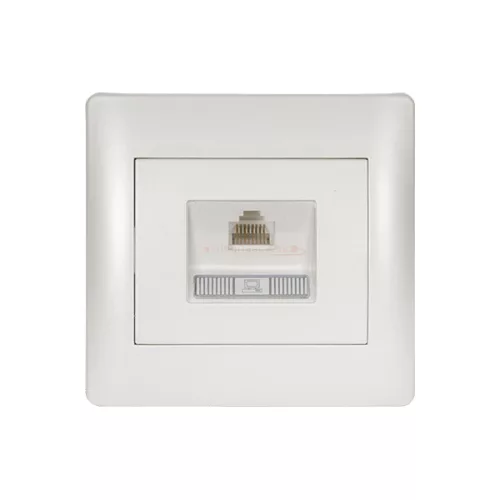 Rhyme egyes számítógép aljzat RJ45 Fehér metál