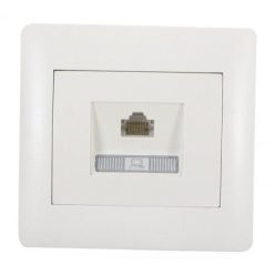 Rhyme egyes számítógép aljzat RJ45 CAT6e Fehér metál