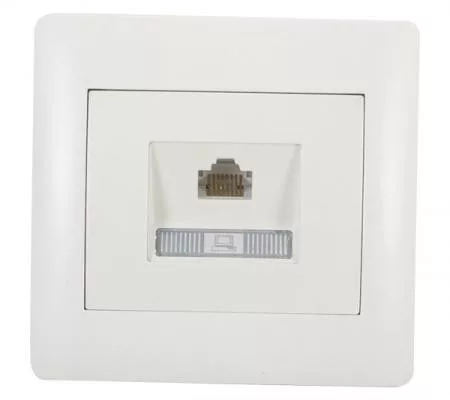 Rhyme egyes számítógép aljzat RJ45 CAT6e Fehér metál