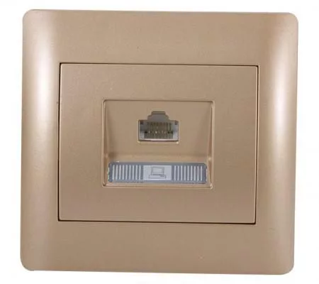 Rhyme egyes számítógép aljzat RJ45 CAT6e Pezsgő metál