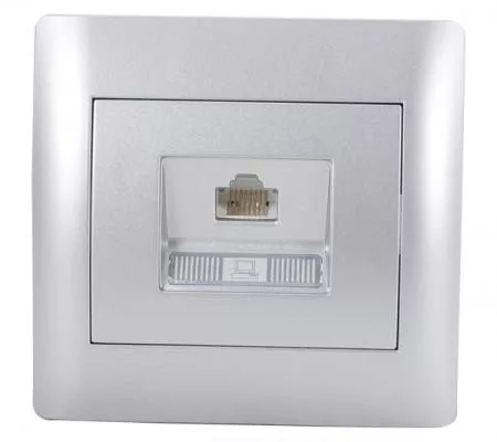 Rhyme egyes számítógép aljzat RJ45 CAT6e Szürke metál