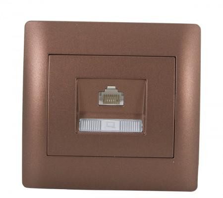 Rhyme egyes számítógép aljzat RJ45 CAT6e Kávé metál