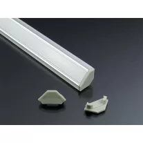   Alumínium profil LED szalaghoz eloxált Lumines C típus félig átlátszó