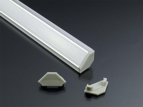 Alumínium profil LED szalaghoz eloxált Lumines C típus félig átlátszó