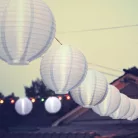Szolár lampion hidegfehér 21x22cm fehér
